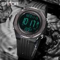 SANDA Sport Men Watch Take Body Temperature Environmental Thermometer LED Digital Wristwatches For Mens Waterproof Male Hour. 