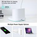 LED Lamp Pen Holder Small Desk Lamp, LED Desk Lamps for Home Office Rechargeable Desk Light with USB Charging Port, Pen Holder, Nightlight, Tall Desk Lamp for Computer, Dorm Lamp for College Study.