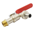 1/2" GARDEN BIB TAP WATER LEVER TYPE VALVE RED HANDLE + GARDEN HOSE PLUG.
