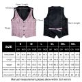 Pink Paisly Suit Vest Set 5 PCS Tuxedo Waistcoat And Tie Pocket Square Cufflinks Tie Clips For Wedding Mens Clothing Blazer Vest.