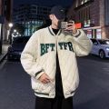 Baseball Uniform Cotton Clothes Men and Women Winter2022New Letter Cotton Clothing Hong Kong StyleinsDiamond Lattice Couple Jacket Coat.