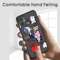 UCUC for OPPO A96 / Realme 9i Back Cover BTS Anthropomorphic Image Frosted Transparent Hard Phone Case Thin Shockproof Full Cover Camera Protect Case. 