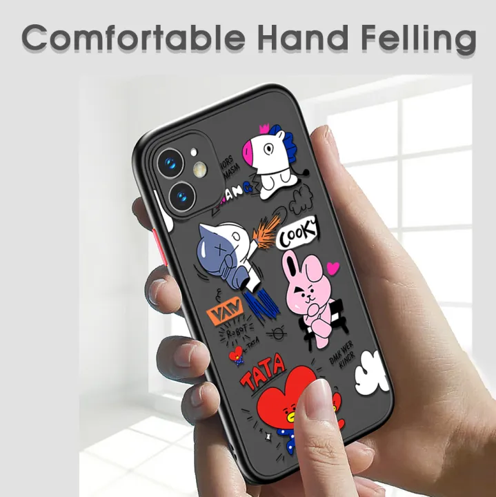 UCUC%20for%20OPPO%20A96%20/%20Realme%209i%20Back%20Cover%20BTS%20Anthropomorphic%20Image%20Frosted%20Transparent%20Hard%20Phone%20Case%20Thin%20Shockproof%20Full%20Cover%20Camera%20Protect%20Case%20-%20Image%204
