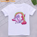 New Rainbow Llamacorn Animal Print Tshirts Girls/Boys Kids Clothes Cute Star T Shirt Summer Short Sleeve White Children T-Shirt. 