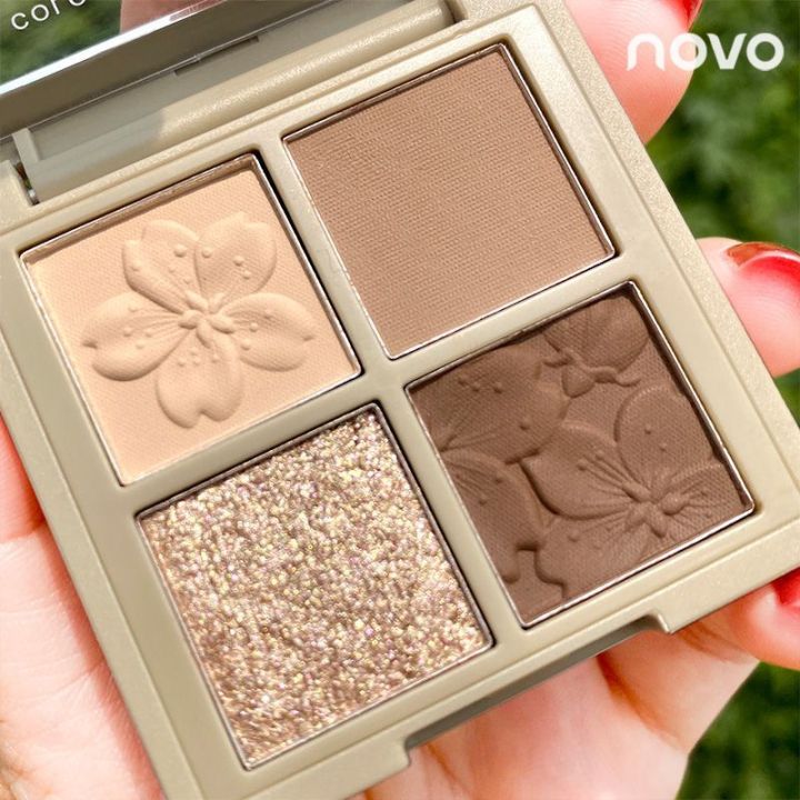 Domestic makeup NOVO eyeshadow, new eyeshadow palette, Douyin, the same student beauty eyeshadow palette, four-color female HOJO
