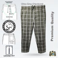 Mens Premium Trouser Olive Grey Stripe. 