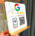 Custom Google Review Sign with NFC Scan code Acrylic Social Media Signs Google Review Card For Your Business Retail Store Decors. 