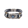 Lucky Eye Turkish Evil Eye Bracelets - Punk Multilayer Leather Handmade Bracelet.