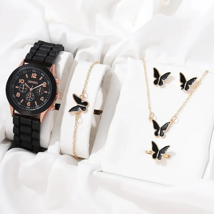Luxury%205pcs%20Handwatch%20Set%20with%20Butterfly%20Necklace%20Earrings%20Bracelet%20Quartz%20WristWatch%20for%20Women%20-%20Image%202