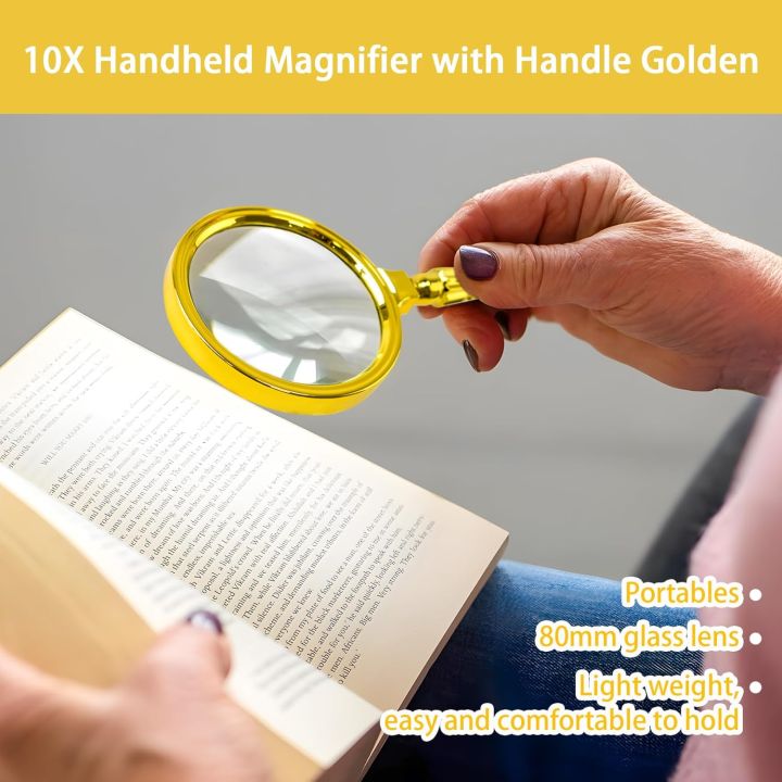 Portable%20Magnifying%20Glass%20with%20Split%20Handle,%2010X%20Handheld%20Reading%20Magnifying%20Glass%20for%20Seniors%20&%20Kids,%2080mm%20Gold%20Colored%20Magnifier%20with%20Real%20Glasses%20for%20Reading%20Inspection%20Coins%20Jewelry%20-%20Image%203