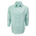 Sky Blue Silk Long Sleeve Shirt For Women. 