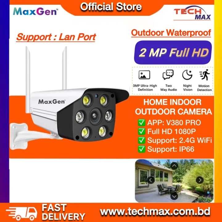 MexGen V380 PRO K6 WIFI IP Camera 3MP Full HD Outdoor Waterproof Camera with Two-Way Voice and Color Night Vision