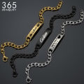 Stainless Steel Engrave Name Bracelet For Men Personalized Nameplate Date DIY Bracelets For Male Boy Jewelry Birthday Gift. 