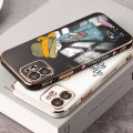 For Redmi Note 9 Back Cover Luxury 6D Plating Lovly Girl Side Pattern Soft Silicone Square Mobile Phone Case.