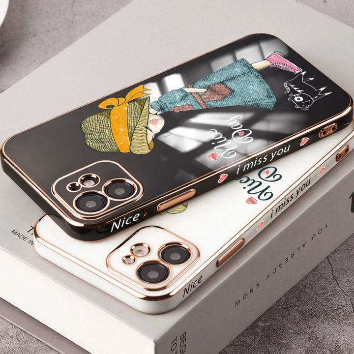 For%20Realme%20X%20Back%20Cover%20Luxury%206D%20Plating%20Lovly%20Girl%20Side%20Pattern%20Soft%20Silicone%20Square%20Mobile%20Phone%20Case%20-%20Image%203