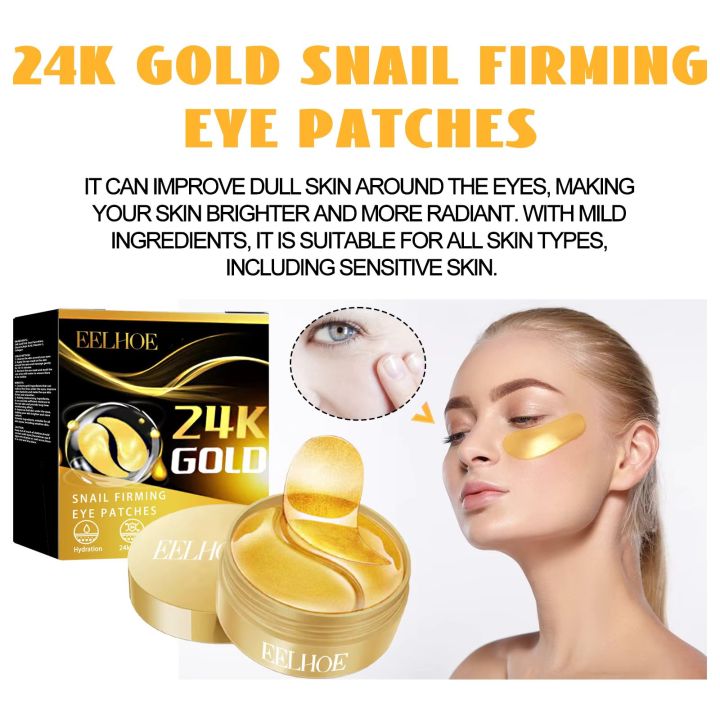 EELHOE%2024k%20Gold%20Snail%20Essence%20Eye%20Patches%2050%20Pcs%20150gm%20Eye%20Mask%20Improves%20Eye%20Wrinkles%20Firms%20and%20Lifts%20Skin%20&%20Moisturizes%20Eye%20Area%20-%20Image%206