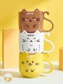 Cute Cat mug Cartoon Thickened Cup Plastic mugs.