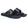 Apex Black Leather Sandal for Men. 