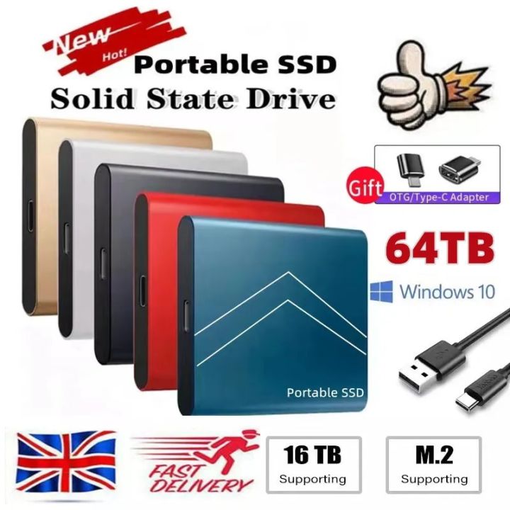 2024 New Portable SSD 1TB External Solid State Drive 4TB High