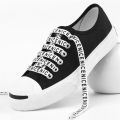 LSGS 1Pair New Letter Printed Laces 1CM Width120CM Length Canvas Sneakers shoelaces Cotton Flat Rope Shoe Laces Sport Running Strings. 