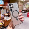 Glitter Magnetic Case For Samsung Galaxy S24 S23 S22 S21 S20 Note20 Plus Ultra S20FE S21FE S23FE Magsafe Wireless Original Cover. 