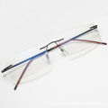 Man Rimless Reading Glasses Women Blue Light Blocking Read Glasses HD Lenses Presbyopic Eyewear Half Frame Presbyopia Eyeglasses.