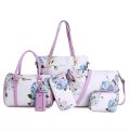 Chinese Style Floral Printing Women Handbags Shoulder Bags Set Female Practical Composite Bag 6-Piece Set Designer Brand Bolsa. 