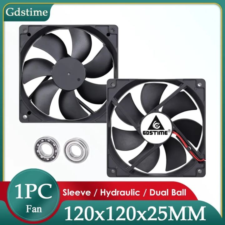 GDSTIME DC 5V 12V 24V 48V 120mm 12025 Sleeve/Ball Cooling Fan 120x120x25mm FG PWM USB 4PIN DC Cooler Fan for PC Computer Case