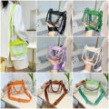Ladies Bag Transparent Bag Jelly Bag Fashion PVC Bag Chain Bag Messenger Bag Satchel Crossbody.
