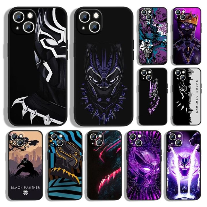 Marvel Black Panther Phone Case For Apple iPhone 14 13 12 11 Pro Max mini XS XR X 8 7 6S 6 Plus Black Soft Funda Back Cover