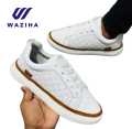 Uniqe Design Embrotary Sneakers for Men-White. 