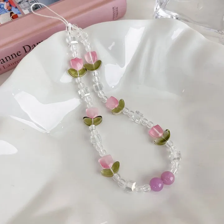 Korean%20Cute%20Flower%20Tulip%20Pearl%20Beaded%20Phone%20Chain%20For%20Mobile%20Phone%20Lanyard%20Pendant%20Anti-Lost%20Hanging%20Jewelry%20Huiye%20-%20Image%205