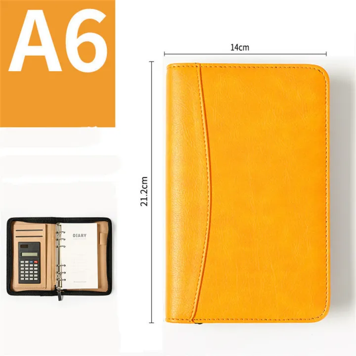 Loose%20Leaf%20Zipper%20Bag%20Diary%20Binder%20Notebook%20Journal%20with%20Calculator%20A6%20Notepad%20Office%20Agenda%20Planner%20Sketchbook%20Ring%20Zipper%20Book%20A6%20Business%20PU%20Leather%20Folder%20Cover%20-%20Image%205