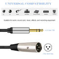 Nku XLR(3-pin) To 1/4 Inch Jack TRS Cable 6.5mm Male To XLR Male Stereo Balanced Cable Interconnect Cord for Guitar Speaker Mixe. 