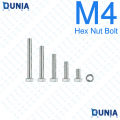 M4 SS Stainless Steel Hex Head Nut Bolts. 