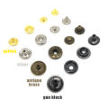 25 Sets 10mm 12.5mm 15mm #633 655 831 201 Metal Press Fastener Snap Button Stud for Leather Bag Clothes Jacket Coat Repair Tool.