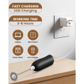 Milk Frother, USB Rechargeable Electric Milk Frother Stick Manual Handy Milk Frother for Coffee, Latte,Black+White Durable Easy Install Easy to Use. 