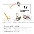 16pcs Spinners Spoons Fishing Lures Kit Portable Lure Bait With Storage Box Tackle Accessories For Freshwater Seawater. 