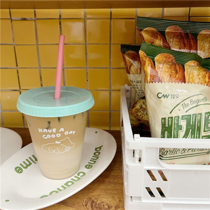 Copyright%20Korean%20style%20niche%20cartoon%20dog%20summer%20coffee%20plastic%20straw%20large%20capacity%20portable%20cup%20-%20Image%205