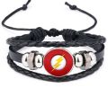 Marvel Charm Bracelet Superhero Iron Man Heart Captain America Shield Shaped PU Leather Bracelet. 