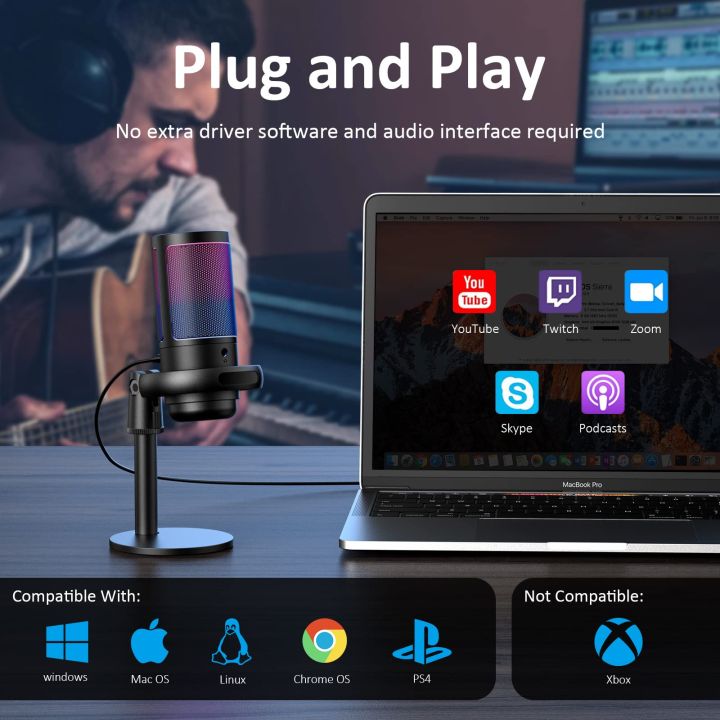 BOMGE%20PC%20Gaming%20Microphone,%20Condenser%20Microphone%20with%20Quick%20Mute,%20RGB%20Light,%20Pop%20Filter,%20Shock%20Mount,%20Gain%20Knob%20and%20Monitor%20Jack%20for%20Recording,%20Streaming,%20Podcasting,%20YouTube%20-%20Image%205