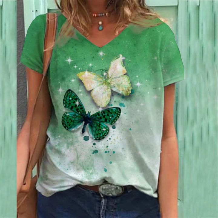 Fashion%20Woman%20Blouses%202023%20Summer%20Butterfly%20Print%20Short%20Sleeve%20Tops%20Female%20T-shirt%205xl%20Oversized%20T%20Shirt%20For%20Womens%20Clothing%20-%20Image%206