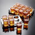 Heavy Base Square Shot Small Glass Set of 12 ,welcome Drink Tequila Shot Glasses, 60 ML Crystal Glass Transparent -12 pcs.
