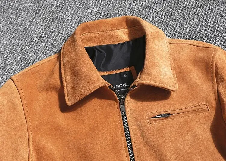 G.S.V._[レザージャケット]30'S CAR COAT=COW HIDE= Mens Classic Biker Cow Hide Real Leather Jacket - EenaCrafts