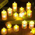 【NEW】 4/1Pc LED Colorful Tear Candle Lamp Simulation Electronic Candle Battery Operated Flameless Candle Light Wedding Christmas Decor.