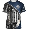 2023 Summer Fashion Men's T-Shirt Name Mechanic 3D Full-body Print Top T-shirt Street Leisure Sports T-shirt.