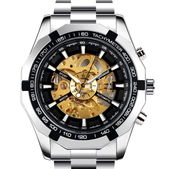 1pc%20Men%20Business%20Casual%20Skeleton%20Automatic%20Mechanical%20Watch%20Fashion%20Luminous%20Steel%20Band%20Mechanical%20Watch%20-%20Image%203