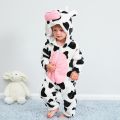 Baby Kigurumi Monkey Unicorn Cow Lion Animal Cosplay Costume Winter Plush Jumpsuit 1 to 4 Years Kids Girls Onesies Outfit Boys.