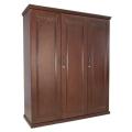 A- 6542 3 Shutter Crown Almirah - Glass Add Chocolate Clour - Wardrobe. 