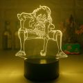 Anime ONE PIECE Monkey D Luffy Figure Kids Night Light Led Color Changing Atmosphere for Child Bedroom Bedside Decor Desk Lamp. 